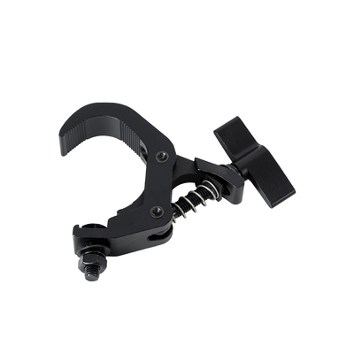 GLOBOSTAR® CLAMPS 51180 Stage Hook Γάντζος Αλουμινίου Ύψηλης Αντοχής για Κρέμαση, Στήριξη & Τοποθέτηση Προϊόντων Stage σε Τράσες Αδιάβροχο IP65 - Μαύρο Ματ - Μ16 x Π12 x Υ2.5cm