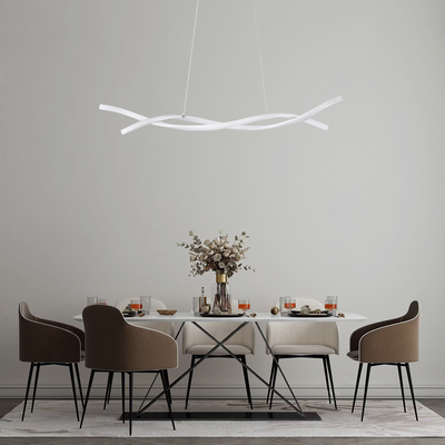 GLOBOSTAR® MORALES 61276 Μοντέρνο Κρεμαστό Φωτιστικό Οροφής LED 54W 6048lm 300° AC 220-240V IP20 Ρυθμιζόμενο Λευκό CCT με Χειριστήριο από 2700K έως 6000K Dimmable - Lumileds SMD Chip - Λευκό Ματ - Μ90 x Π14 x Υ14cm - 3 Χρόνια Εγγύηση