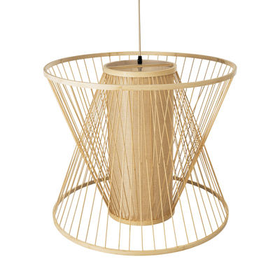 GLOBOSTAR® HIBISCUS 01925 Boho Κρεμαστό Φωτιστικό Οροφής με Ντουί 1 x E27 AC 220-240V IP20 - Μπεζ - Μ60 x Π60 x Υ50cm