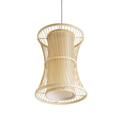 GLOBOSTAR® HIBISCUS 01932 Boho Κρεμαστό Φωτιστικό Οροφής με Ντουί 1 x E27 AC 220-240V IP20 - Μπεζ - Μ30 x Π30 x Υ40cm