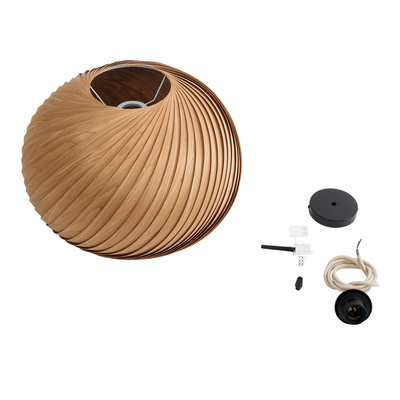 GLOBOSTAR® KAILANI 02243 Boho Κρεμαστό Φωτιστικό Οροφής με Ντουί 1 x E27 AC 220-240V IP20 - Καφέ - Μ40 x Π40 x Υ30cm