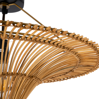 GLOBOSTAR® PALERMO 02308 Boho Φωτιστικό Οροφής με Ντουί 1 x E27 AC 220-240V IP20 - Καφέ - Μ60 x Π60 x Υ36cm