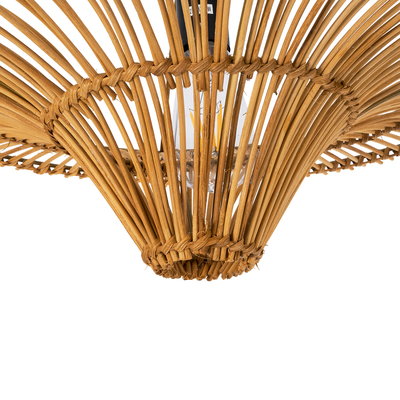 GLOBOSTAR® PALERMO 02308 Boho Φωτιστικό Οροφής με Ντουί 1 x E27 AC 220-240V IP20 - Καφέ - Μ60 x Π60 x Υ36cm