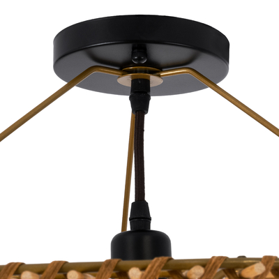 GLOBOSTAR® PALERMO 02308 Boho Φωτιστικό Οροφής με Ντουί 1 x E27 AC 220-240V IP20 - Καφέ - Μ60 x Π60 x Υ36cm