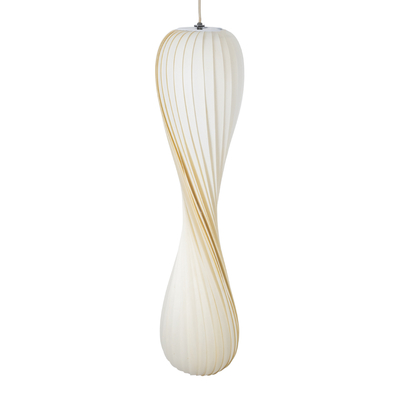 GLOBOSTAR® PRAIA 02316 Μοντέρνο Κρεμαστό Φωτιστικό Οροφής με Ντουί 2 x E27 AC 220-240V IP20 - Μπεζ & Λευκό - Μ25 x Π25 x Υ112cm