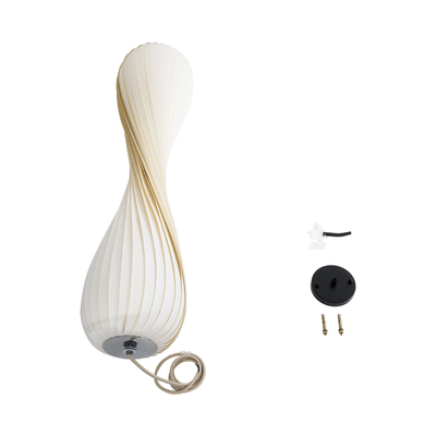 GLOBOSTAR® PRAIA 02316 Μοντέρνο Κρεμαστό Φωτιστικό Οροφής με Ντουί 2 x E27 AC 220-240V IP20 - Μπεζ & Λευκό - Μ25 x Π25 x Υ112cm