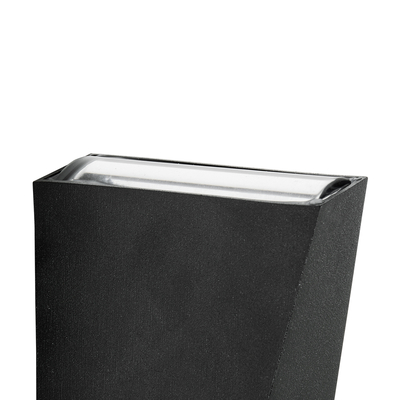 GLOBOSTAR® TRIANDE 60553 Μοντέρνο Φωτιστικό Τοίχου - Απλίκα LED 10W 1150lm 5°/60° AC 220-240V Αδιάβροχο IP65 Θερμό Λευκό 2700K - Bridgelux COB Chip & TÜV SÜD Driver - Μαύρο Ματ - Μ8.5 x Π8.5 x Υ20cm - 5 Χρόνια Εγγύηση