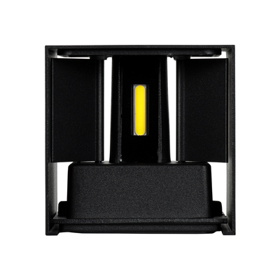 GLOBOSTAR® AXIS-S 60568 Μοντέρνο Φωτιστικό Τοίχου - Απλίκα LED 10W 1250lm 5°/60° AC 220-240V Αδιάβροχο IP65 Ψυχρό Λευκό 6000K - Bridgelux COB Chip & TÜV SÜD Driver - Μαύρο Ματ - Μ10 x Π10 x Υ10cm - 5 Χρόνια Εγγύηση