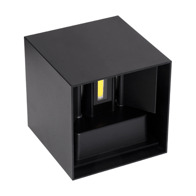 GLOBOSTAR® AXIS-S 60568 Μοντέρνο Φωτιστικό Τοίχου - Απλίκα LED 10W 1250lm 5°/60° AC 220-240V Αδιάβροχο IP65 Ψυχρό Λευκό 6000K - Bridgelux COB Chip & TÜV SÜD Driver - Μαύρο Ματ - Μ10 x Π10 x Υ10cm - 5 Χρόνια Εγγύηση