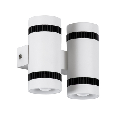 GLOBOSTAR® CANNONAL 60578 Μοντέρνο Φωτιστικό Τοίχου - Απλίκα LED 20W 2300lm 30° AC 220-240V IP20 Θερμό Λευκό 2700K - Bridgelux COB Chip & TÜV SÜD Driver - Μαύρο Ματ & Λευκό Ματ - Μ12 x Π6.5 x Υ11cm - 3 Χρόνια Εγγύηση