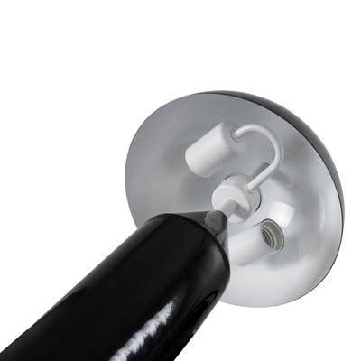 GloboStar® URANUS-S 61449 Μοντέρνο Επιτραπέζιο Φωτιστικό Πορτατίφ Δίφωτο 2 x E27 IP20 Μαύρο & Λευκό Μέταλλο - Μ25 x Π25 x Υ39cm