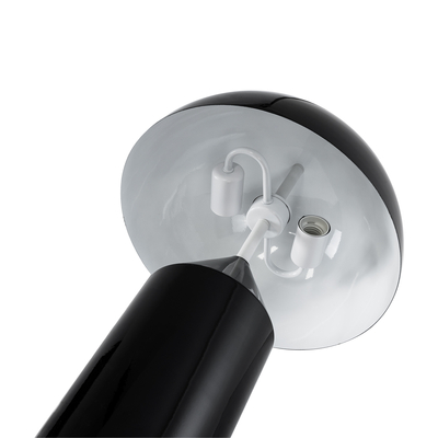 GloboStar® URANUS-M 61453 Μοντέρνο Επιτραπέζιο Φωτιστικό Πορτατίφ Δίφωτο 2 x E27 Μαύρο & Λευκό Μέταλλο - Μ35 x Π35 x Υ54cm