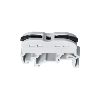 GloboStar® FAST-CONNECT 69901 Μονή Κλέμα Ράγας Ταχείας Σύνδεσης & Διακλάδωσης Καλωδίων για Ηλεκτρολογικούς Πίνακες - 1 x Είσοδος & 1 x Έξοδος με Συμβατή Διατομή Καλωδίων 0.2mm² έως 4mm² - 600V 32A Max - Μ4.5 x Π1 x Υ3.2cm - Γκρι & Μαύρο - Πακέτο 10 Τεμαχίων - 5 Years Warranty