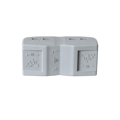 GloboStar® FAST-CONNECT 69912 Τριπλή Κλέμα Ταχείας Σύνδεσης & Διακλάδωσης Καλωδίων - 3 x Είσοδοι & 3 x Έξοδοι με Συμβατή Διατομή Καλωδίων 0.08mm² έως 2.5mm² - 250V/4KV 32A Max - Μ4 x Π4 x Υ1.5cm - Γκρι με Πορτοκαλί, Κίτρινο & Μπλε - Πακέτο 5 Τεμαχίων - 5 Years Warranty