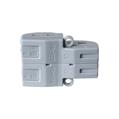 GLOBOSTAR® FAST-CONNECT 69913 Διπλή σε Τετραπλή Κλέμα Ταχείας Σύνδεσης & Διακλάδωσης Καλωδίων - 2 x Είσοδοι & 4 x Έξοδοι με Συμβατή Διατομή Καλωδίων 0.08mm² έως 2.5mm² - 250V/4KV 32A Max IP20 - Γκρι με Πορτοκαλί & Μπλε - Μ2.6 x Π4 x Υ1.5cm - Πακέτο 5 Τεμαχίων