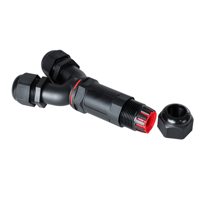 GloboStar® FAST-CONNECT 69918 Τριπλός Υ Αδιάβροχος IP68 Σύνδεσμος Ταχείας Σύνδεσης & Διακλάδωσης Καλωδίων - 1 x Είσοδος & 2 x Έξοδος - Εσωτερική Τριπλή Κλέμα με Συμβατή Διατομή Καλωδίων 3 x 0.5mm² έως 3 x 4mm² - 450V 24A Max - Μ13.5 x Π7.5 x Υ3cm - Μαύρο - 5 Years Warranty