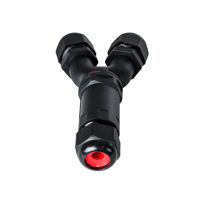 GloboStar® FAST-CONNECT 69918 Τριπλός Υ Αδιάβροχος IP68 Σύνδεσμος Ταχείας Σύνδεσης & Διακλάδωσης Καλωδίων - 1 x Είσοδος & 2 x Έξοδος - Εσωτερική Τριπλή Κλέμα με Συμβατή Διατομή Καλωδίων 3 x 0.5mm² έως 3 x 4mm² - 450V 24A Max - Μ13.5 x Π7.5 x Υ3cm - Μαύρο - 5 Years Warranty