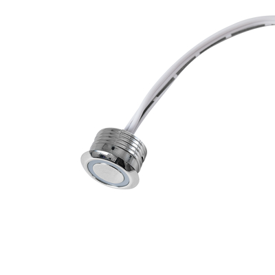 GLOBOSTAR® BUTTON 70790 Φωτιζόμενος Χωνευτός Διακόπτης Αφής On/Off & Push Dimming LED DC 12-24V 1 x 4A 96W Max IP20 Ψυχρό Λευκό 6000K - Μ2 x Π2 x Υ1.2cm - 2 Χρόνια Εγγύηση