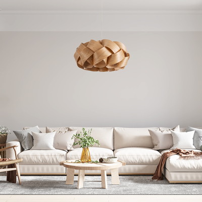 GLOBOSTAR® SARDIGNA 02218 Boho Κρεμαστό Φωτιστικό Οροφής με Ντουί 1 x E27 AC 220-240V IP20 - Καφέ - Μ60 x Π60 x Υ30cm