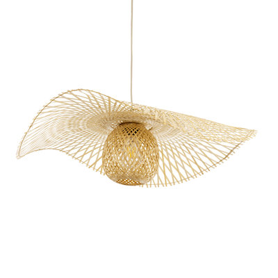 GLOBOSTAR® CINNABAR 01837 Boho Κρεμαστό Φωτιστικό Οροφής με Ντουί 1 x E27 AC 220-240V IP20 - Μπεζ - Μ75 x Π75 x Υ21cm