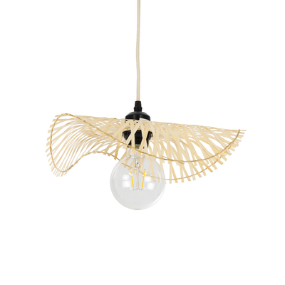 GLOBOSTAR® MELEMELE 01839 Boho Κρεμαστό Φωτιστικό Οροφής με Ντουί 1 x E27 AC 220-240V IP20 - Μπεζ - Μ35 x Π35 x Υ4cm