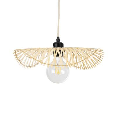 GLOBOSTAR® MELEMELE 01839 Boho Κρεμαστό Φωτιστικό Οροφής με Ντουί 1 x E27 AC 220-240V IP20 - Μπεζ - Μ35 x Π35 x Υ4cm