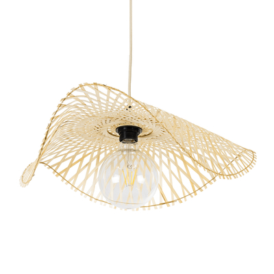 GLOBOSTAR® MELEMELE 01840 Boho Κρεμαστό Φωτιστικό Οροφής με Ντουί 1 x E27 AC 220-240V IP20 - Μπεζ - Μ50 x Π50 x Υ7cm