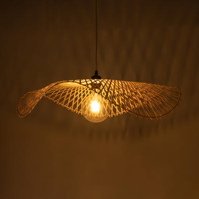 GLOBOSTAR® MELEMELE 01841 Boho Κρεμαστό Φωτιστικό Οροφής με Ντουί 1 x E27 AC 220-240V IP20 - Μπεζ - Μ75 x Π75 x Υ10cm