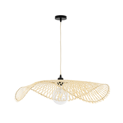 GLOBOSTAR® MELEMELE 01841 Boho Κρεμαστό Φωτιστικό Οροφής με Ντουί 1 x E27 AC 220-240V IP20 - Μπεζ - Μ75 x Π75 x Υ10cm