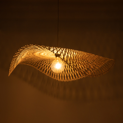 GLOBOSTAR® MELEMELE 01842 Boho Κρεμαστό Φωτιστικό Οροφής με Ντουί 1 x E27 AC 220-240V IP20 - Μπεζ - Μ100 x Π100 x Υ12cm