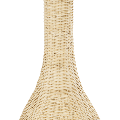 GloboStar® PARADIS 01846 Boho Επιδαπέδιο Φωτιστικό Μονόφωτο 1 x E27 IP20 Μπεζ Ξύλο - Μ50 x Π50 x Υ180cm