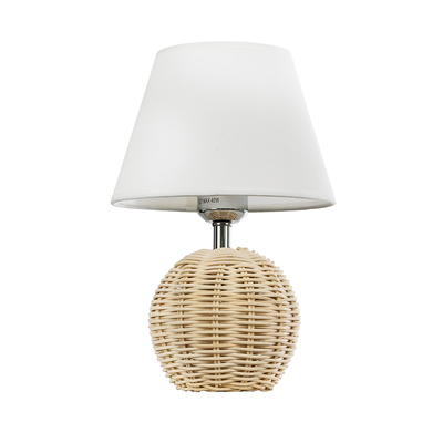 GLOBOSTAR® HASUMI 01957 Boho Επιτραπέζιο Φωτιστικό Πορτατίφ με Ντουί 1 x E27 AC 220-240V IP20 - Μπεζ & Λευκό - Μ19 x Π19 x Υ30cm