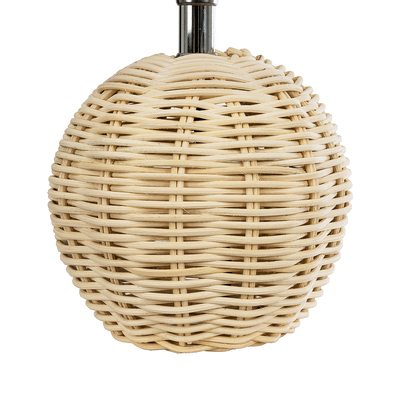 GLOBOSTAR® HASUMI 01957 Boho Επιτραπέζιο Φωτιστικό Πορτατίφ με Ντουί 1 x E27 AC 220-240V IP20 - Μπεζ & Λευκό - Μ19 x Π19 x Υ30cm