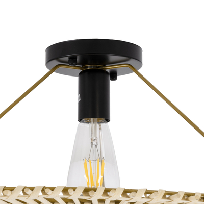 GLOBOSTAR® PALERMO 02152 Boho Κρεμαστό Φωτιστικό Οροφής με Ντουί 1 x E27 AC 220-240V IP20 - Μπεζ - Μ60 x Π60 x Υ36cm