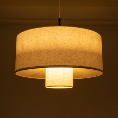 GLOBOSTAR® MARIGOLD 02226 Boho Κρεμαστό Φωτιστικό Οροφής με Ντουί 1 x E27 AC 220-240V IP20 - Λευκό - Μ48 x Π48 x Υ27cm