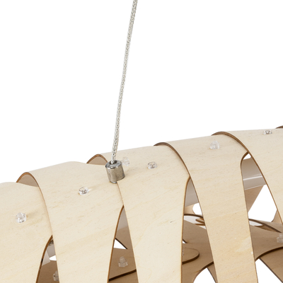 GLOBOSTAR® NANI 02285 Μοντέρνο Κρεμαστό Φωτιστικό Οροφής LED 36W 2880lm 120° AC 220-240V IP20 Φυσικό Λευκό 4500K - Lumileds SMD Chip - Μπεζ - Μ120 x Π48 x Υ18cm - 2 Χρόνια Εγγύηση