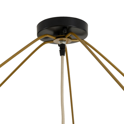 GLOBOSTAR® PALERMO 02309 Boho Φωτιστικό Οροφής με Ντουί 1 x E27 AC 220-240V IP20 - Μπεζ - Μ150 x Π150 x Υ78cm