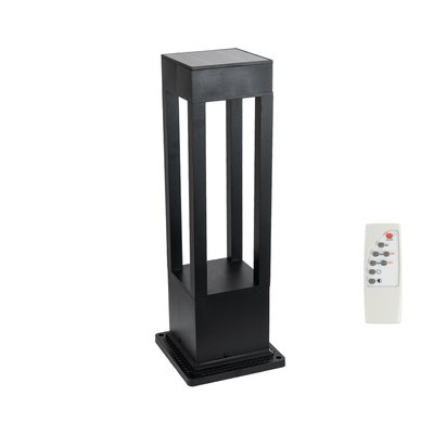 GLOBOSTAR® HONEYBEE 90537 Φωτιστικό Κολωνάκι Κήπου LED 10W 500lm 120° με Ενσωματωμένο Φωτοβολταϊκό Panel 6V 2W & Επαναφορτιζόμενη Μπαταρία Li-ion 3.2V 4000mAh με Αισθητήρα Ημέρας-Νύχτας Αδιάβροχο IP65 Ψυχρό Λευκό 6000K - Γκρι Ανθρακί - Μ20 x Π20 x Υ60cm - 2 Χρόνια Εγγύηση