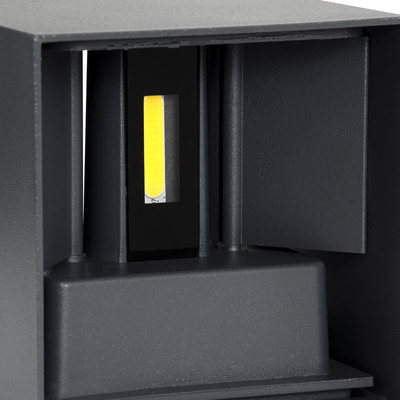 GLOBOSTAR® AXIS-S 60567 Μοντέρνο Φωτιστικό Τοίχου - Απλίκα LED 10W 1250lm 5°/60° AC 220-240V Αδιάβροχο IP65 Ψυχρό Λευκό 6000K - Bridgelux COB Chip & TÜV SÜD Driver - Γκρι Ανθρακί Ματ - Μ10 x Π10 x Υ10cm - 5 Χρόνια Εγγύηση