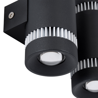 GLOBOSTAR® CANNONAL 60580 Μοντέρνο Φωτιστικό Τοίχου - Απλίκα LED 20W 2300lm 30° AC 220-240V IP20 Θερμό Λευκό 2700K - Bridgelux COB Chip & TÜV SÜD Driver - Μαύρο Ματ & Λευκό Ματ - Μ12 x Π6.5 x Υ11cm - 3 Χρόνια Εγγύηση