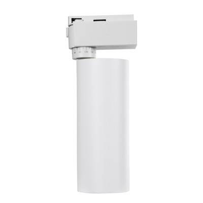 GloboStar® LUGANO 60807 Μονοφασικό Φωτιστικό Σποτ Ράγας LED 20W 2500lm 36° Acrylic HQ LENS AC 220-240V IP20 Φ6.5 x Υ22cm Φυσικό Λευκό 4500K - EUROTRACK® System 1L+1N - Λευκό - Bridgelux Chip - TÜV Certified Driver - 5 Χρόνια Εγγύηση