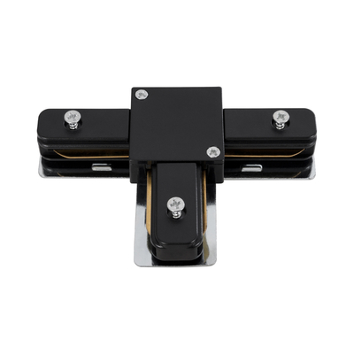 GloboStar® 2L-EUROTRACK 60907 Αντάπτορας Τ(Ταφ) - Μονοφασικός 2 Καλωδίων για όλες τις Ράγες EUROTRACK AC 220-240V IP20 Μ10.7 x Π7 x Υ1.5cm - EUROTRACK® System 1L+1N - Θερμοπλαστικό - Μαύρο - 5 Χρόνια Εγγύηση