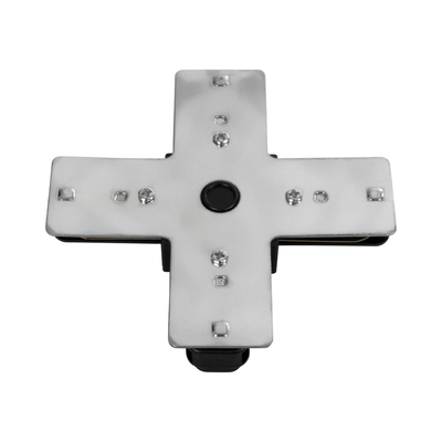 GloboStar® 2L-EUROTRACK 60909 Αντάπτορας +(Σταυρός) - Μονοφασικός 2 Καλωδίων για όλες τις Ράγες EUROTRACK AC 220-240V IP20 Μ10.7 x Π10.7 x Υ1.5cm - EUROTRACK® System 1L+1N - Θερμοπλαστικό - Μαύρο - 5 Χρόνια Εγγύηση