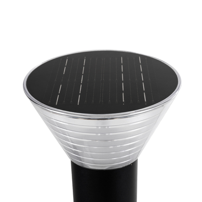 GLOBOSTAR® VEGGIE 90525 Φωτιστικό Κολωνάκι Κήπου LED 10W 330lm 120° με Ενσωματωμένο Φωτοβολταϊκό Panel 6V 2W & Επαναφορτιζόμενη Μπαταρία Li-ion 3.2V 1800mAh με Αισθητήρα Ημέρας-Νύχτας Αδιάβροχο IP65 Ψυχρό Λευκό 6000K - Γκρι Ανθρακί - Μ23 x Π23 x Υ60cm - 2 Χρόνια Εγγύηση