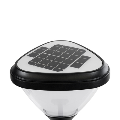 GLOBOSTAR® NATURE 90526 Φωτιστικό Κολωνάκι Κήπου LED 10W 330lm 120° με Ενσωματωμένο Φωτοβολταϊκό Panel 6V 2W & Επαναφορτιζόμενη Μπαταρία Li-ion 3.2V 1800mAh με Αισθητήρα Ημέρας-Νύχτας Αδιάβροχο IP65 Ψυχρό Λευκό 6000K - Γκρι Ανθρακί - Μ26 x Π29 x Υ36cm - 2 Χρόνια Εγγύηση