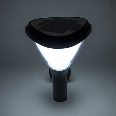 GLOBOSTAR® NATURE 90526 Φωτιστικό Κολωνάκι Κήπου LED 10W 330lm 120° με Ενσωματωμένο Φωτοβολταϊκό Panel 6V 2W & Επαναφορτιζόμενη Μπαταρία Li-ion 3.2V 1800mAh με Αισθητήρα Ημέρας-Νύχτας Αδιάβροχο IP65 Ψυχρό Λευκό 6000K - Γκρι Ανθρακί - Μ26 x Π29 x Υ36cm - 2 Χρόνια Εγγύηση