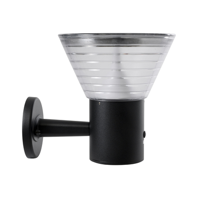 GLOBOSTAR® VEGGIE 90530 Φωτιστικό Κολωνάκι Κήπου LED 10W 330lm 120° με Ενσωματωμένο Φωτοβολταϊκό Panel 6V 2W & Επαναφορτιζόμενη Μπαταρία Li-ion 3.2V 1800mAh με Αισθητήρα Ημέρας-Νύχτας Αδιάβροχο IP65 Ψυχρό Λευκό 6000K - Γκρι Ανθρακί - Μ23 x Π30 x Υ25cm - 2 Χρόνια Εγγύηση