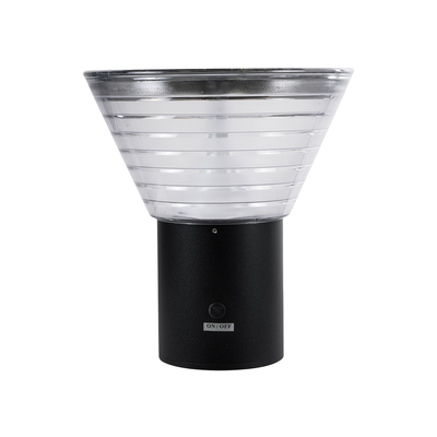 GLOBOSTAR® VEGGIE 90530 Φωτιστικό Κολωνάκι Κήπου LED 10W 330lm 120° με Ενσωματωμένο Φωτοβολταϊκό Panel 6V 2W & Επαναφορτιζόμενη Μπαταρία Li-ion 3.2V 1800mAh με Αισθητήρα Ημέρας-Νύχτας Αδιάβροχο IP65 Ψυχρό Λευκό 6000K - Γκρι Ανθρακί - Μ23 x Π30 x Υ25cm - 2 Χρόνια Εγγύηση