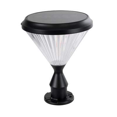 GLOBOSTAR® SHARP 90533 Φωτιστικό Κολωνάκι Κήπου LED 10W 500lm 120° με Ενσωματωμένο Φωτοβολταϊκό Panel 6V 2W & Επαναφορτιζόμενη Μπαταρία Li-ion 3.2V 8000mAh με Αισθητήρα Ημέρας-Νύχτας Αδιάβροχο IP65 Ψυχρό Λευκό 6000K - Γκρι Ανθρακί - Μ26 x Π26 x Υ33cm - 2 Χρόνια Εγγύηση