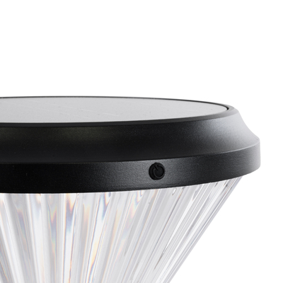 GLOBOSTAR® SHARP 90533 Φωτιστικό Κολωνάκι Κήπου LED 10W 500lm 120° με Ενσωματωμένο Φωτοβολταϊκό Panel 6V 2W & Επαναφορτιζόμενη Μπαταρία Li-ion 3.2V 8000mAh με Αισθητήρα Ημέρας-Νύχτας Αδιάβροχο IP65 Ψυχρό Λευκό 6000K - Γκρι Ανθρακί - Μ26 x Π26 x Υ33cm - 2 Χρόνια Εγγύηση